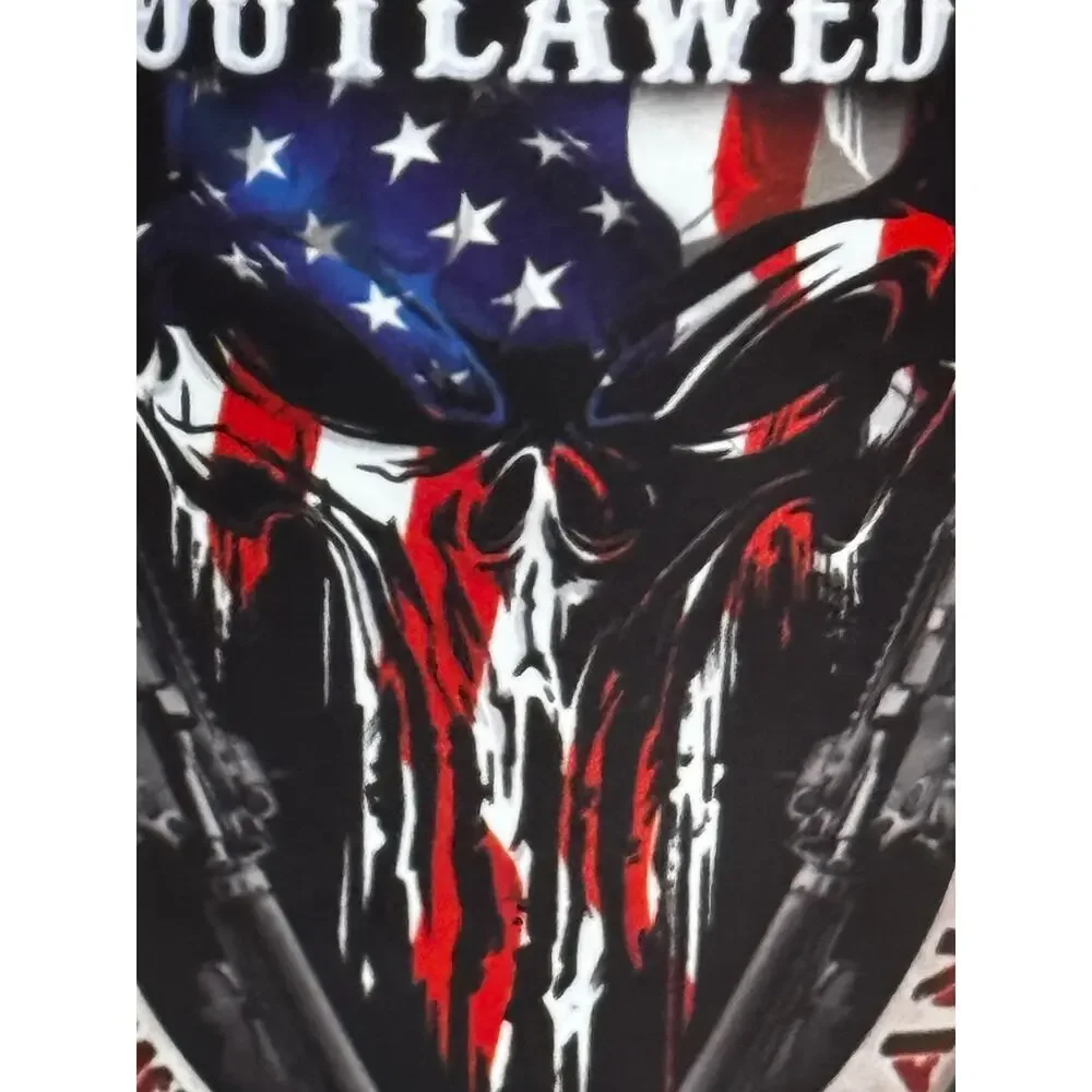 20oz New Stainless Steel Tumbler Built in straw American Flag & Skull Design